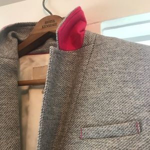 Banana Republic Gray Tweed Blazer with Pink trim